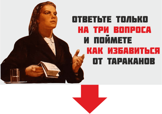 Три совета как избавиться от тараканов раз и навсегда Плакат вопросы 6 - Три совета как избавиться от тараканов раз и навсегда